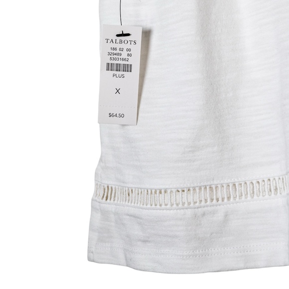 NWT: Talbots Lightweight Embroidered Tassel Tie Top; Women's; White; Plus X - Picture 8 of 10